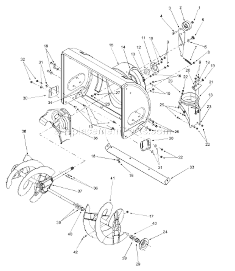 Page A Diagram and Parts List for 31AE633E401 2001 Yard Man Snow Blower